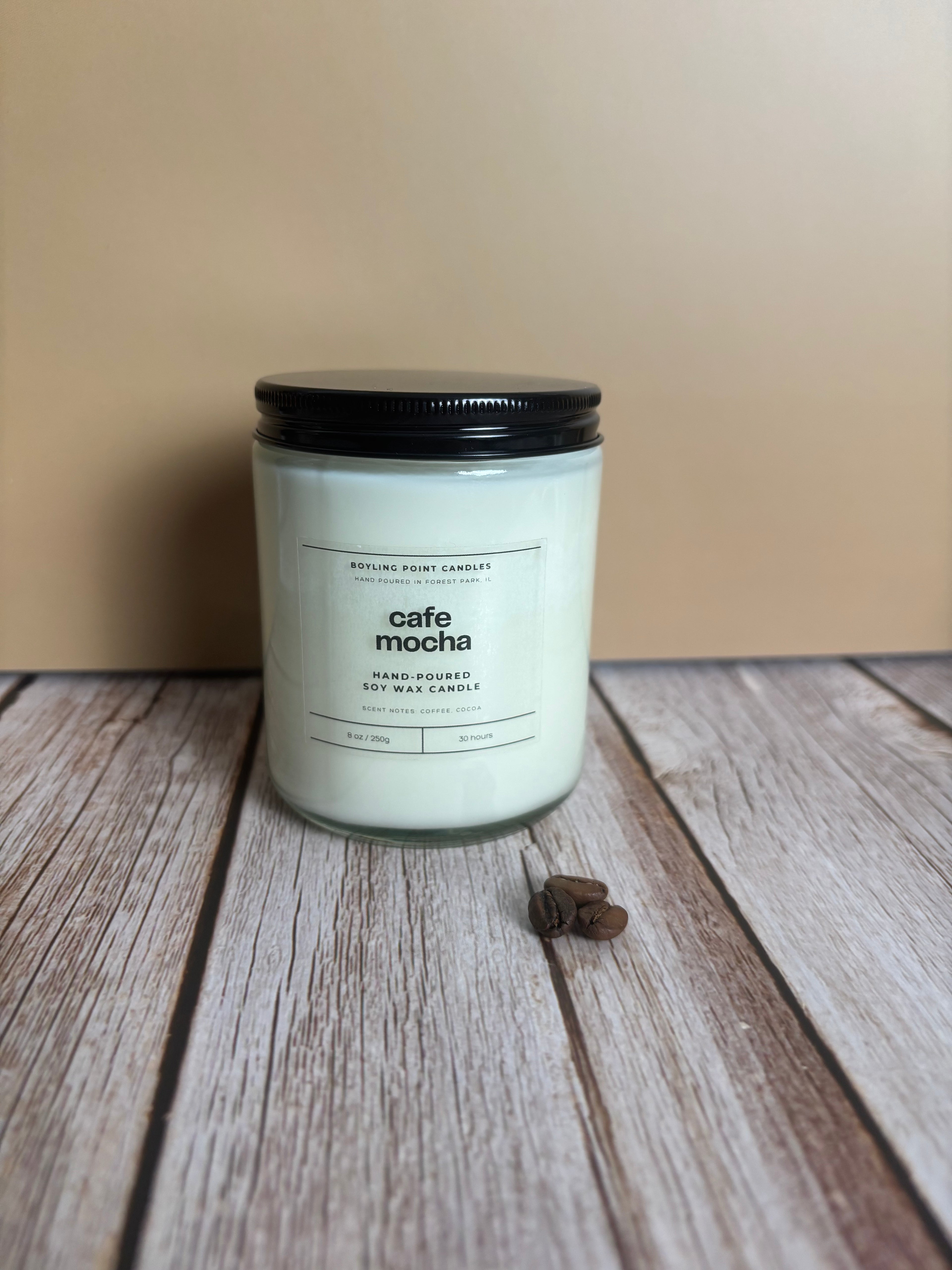 Cafe Mocha 100% Soy Wax Candle - 8 Oz