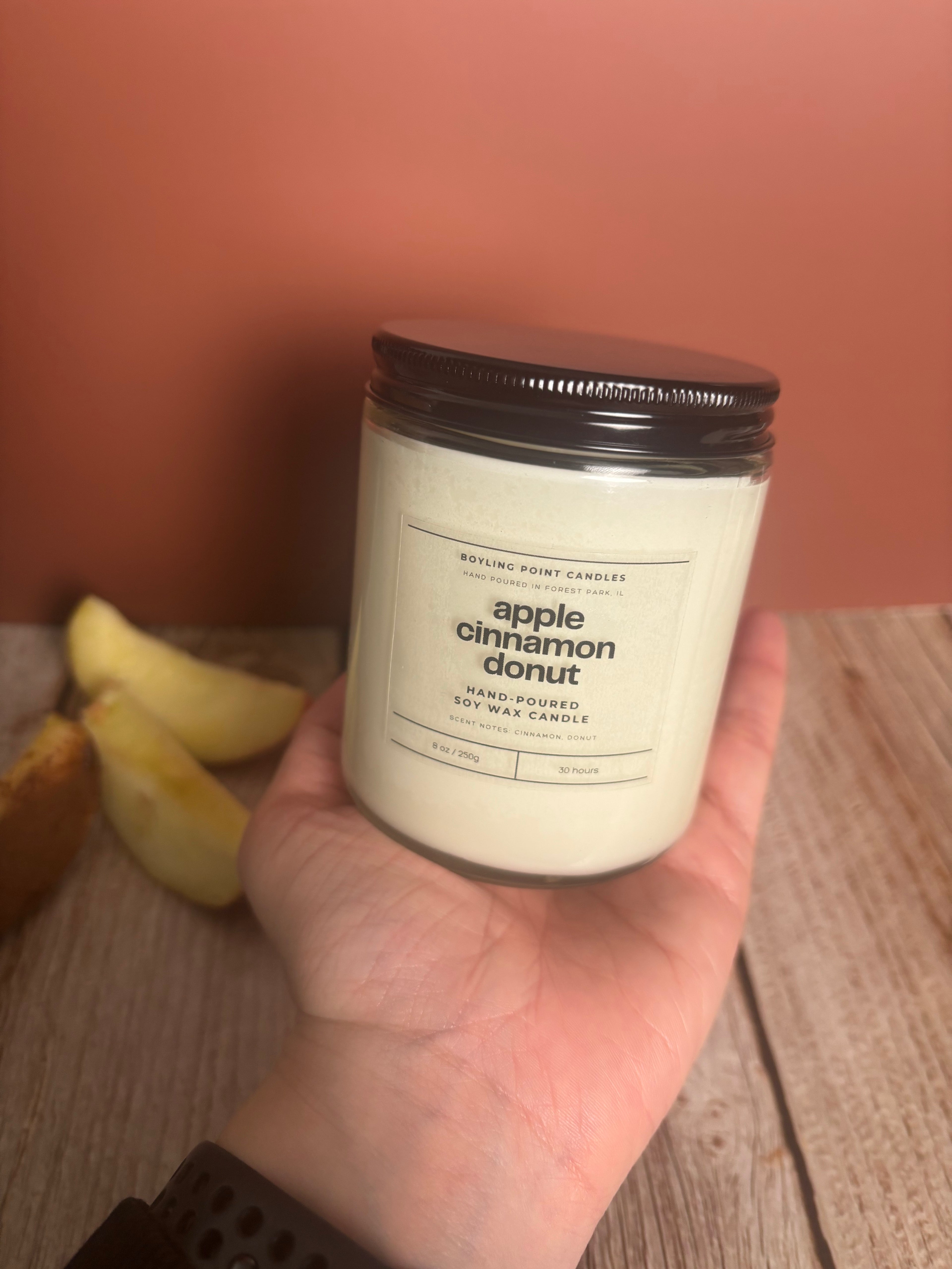 Apple Cinnamon Donut 100% Soy Wax Candle - 8 Oz