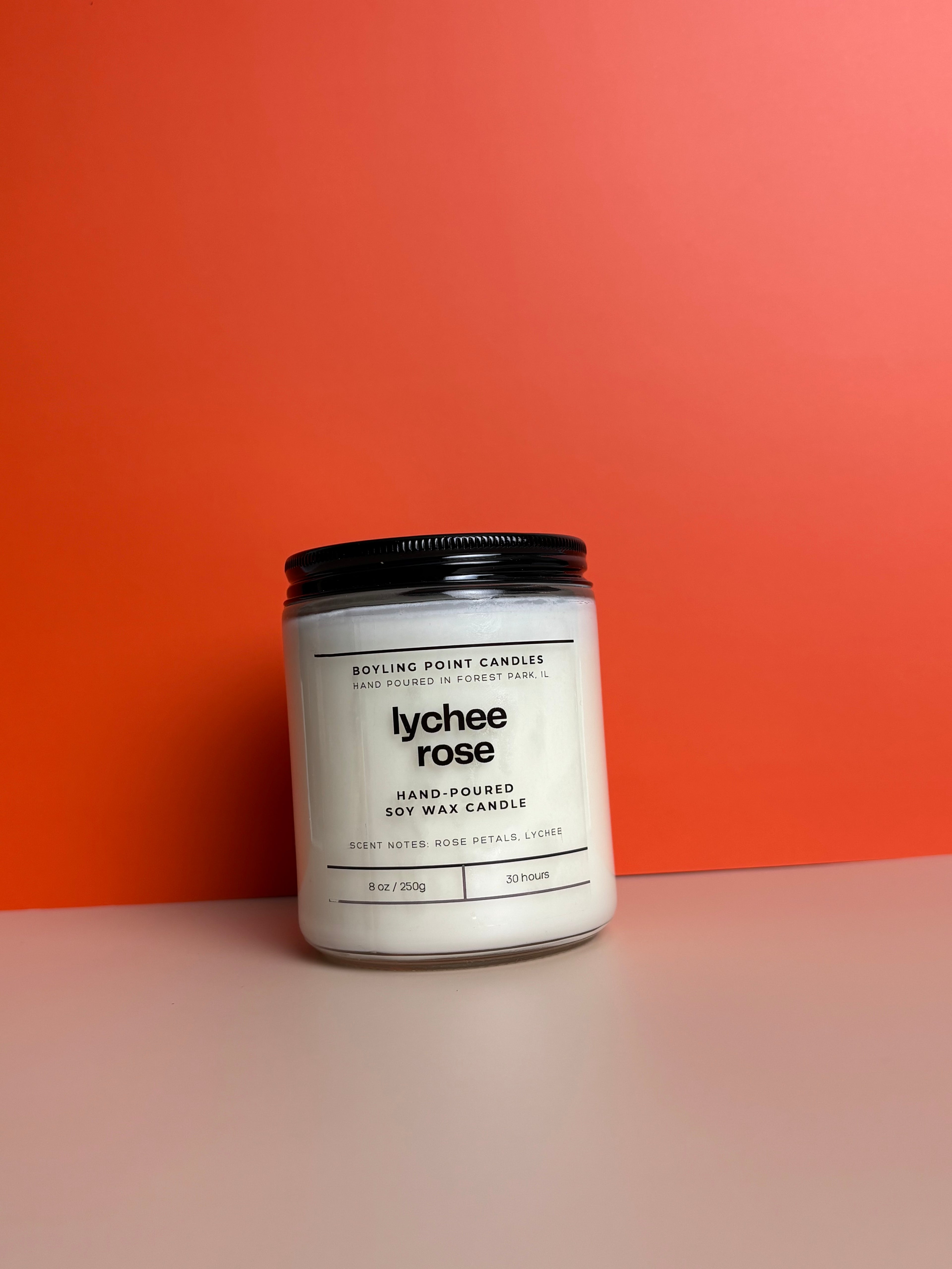 Lychee Rose - 100% Soy Wax Candle - 8 Oz
