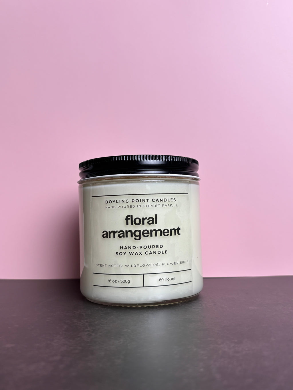 Floral Arrangement - 100% Soy Wax Candle - 16 Oz