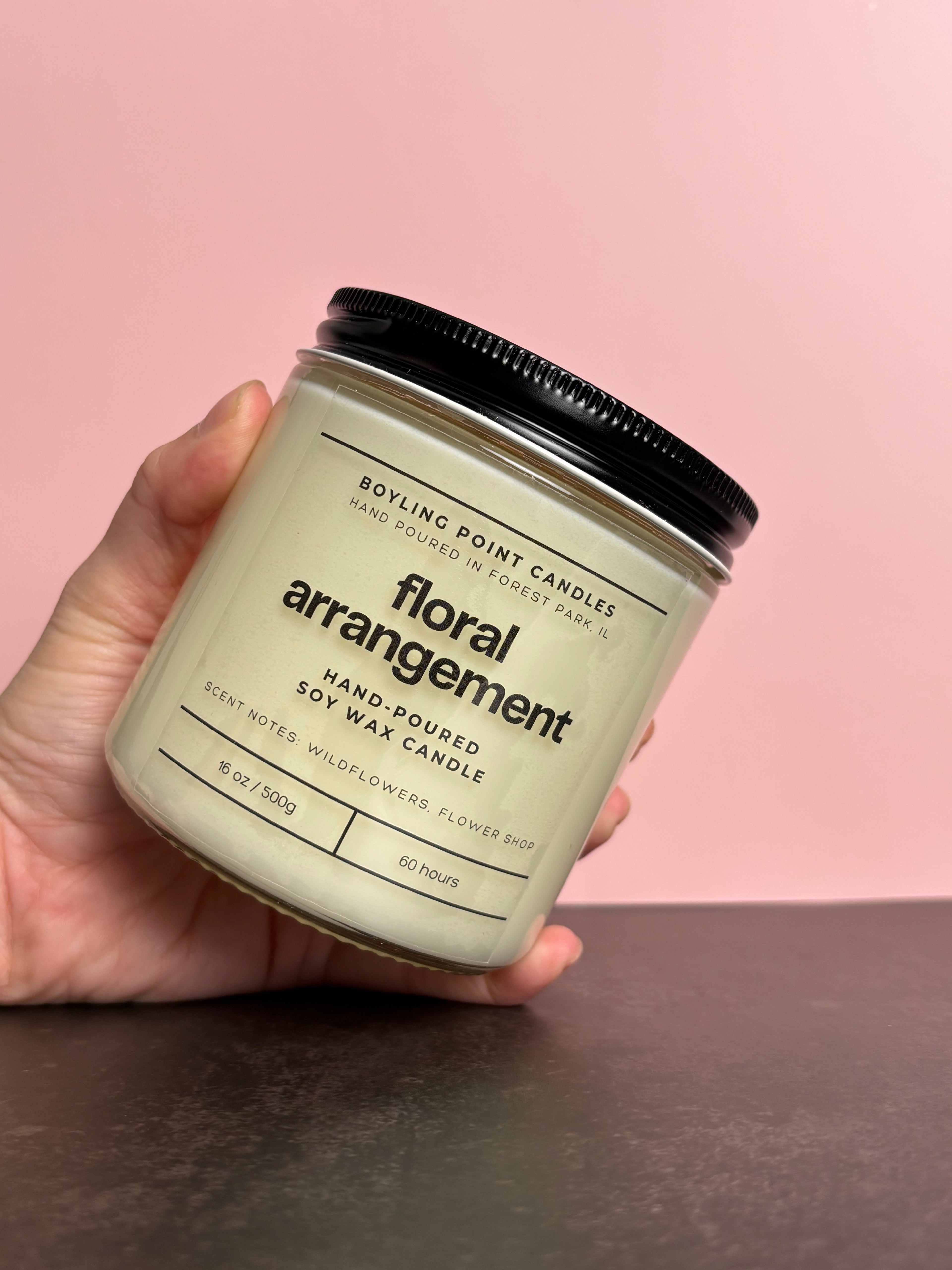 Floral Arrangement - 100% Soy Wax Candle - 16 Oz
