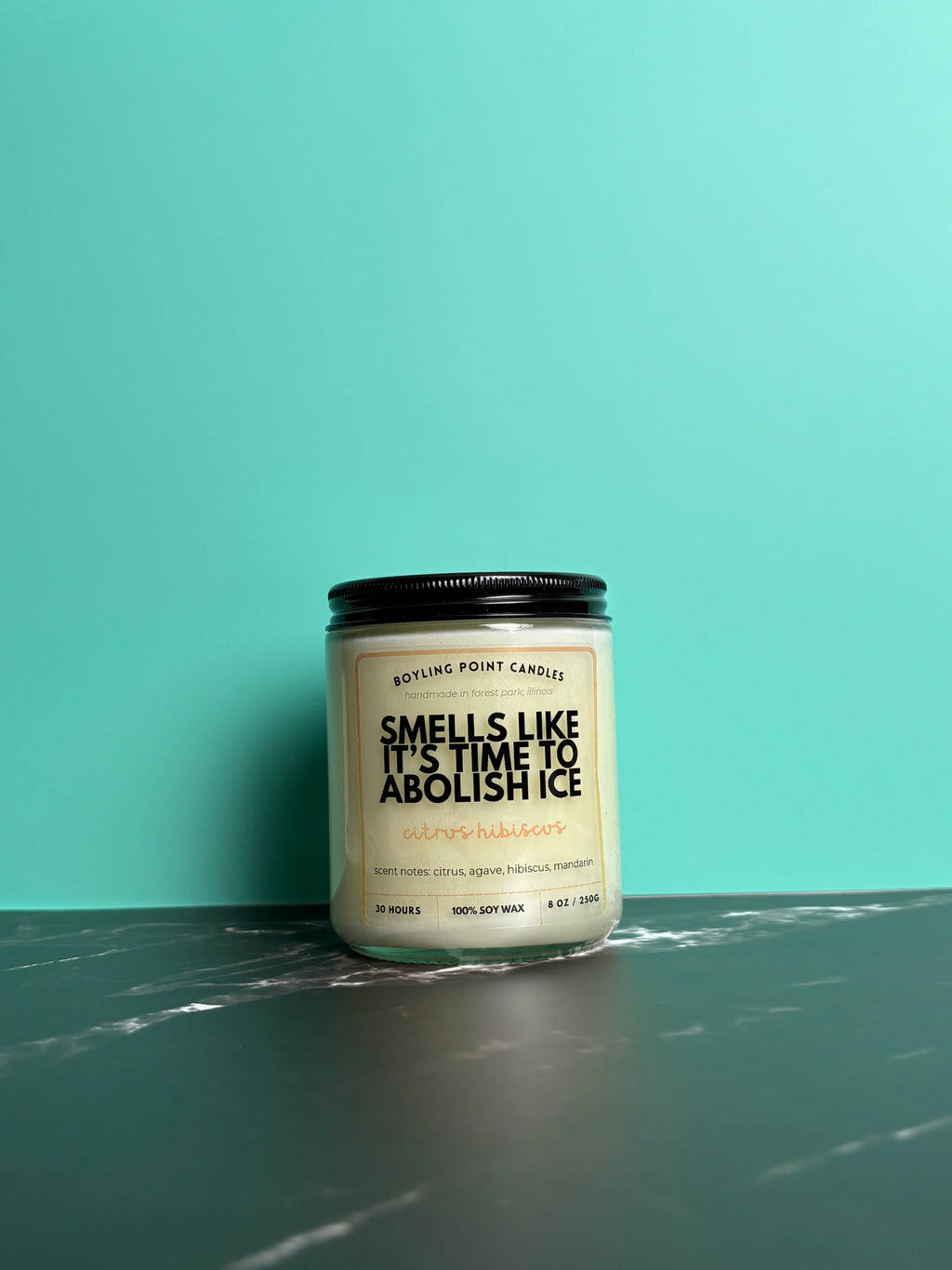 Abolish ICE Citrus Hibiscus - 100 % Soy Wax Candle - 8 oz