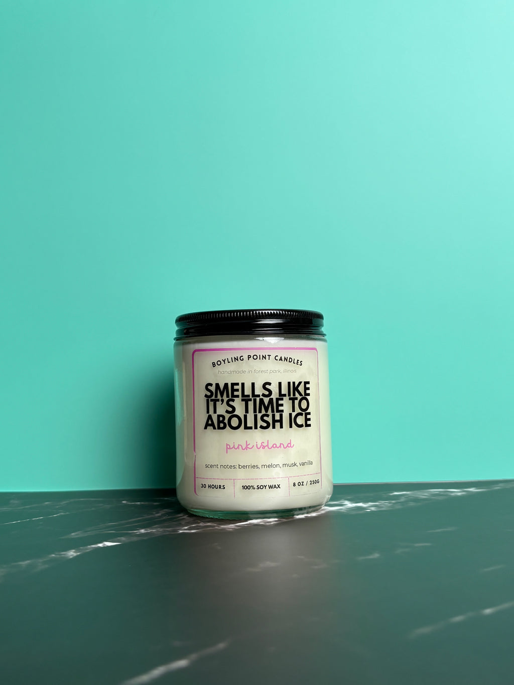 Abolish ICE Pink Island - 100% Soy Wax Candle - 8 oz